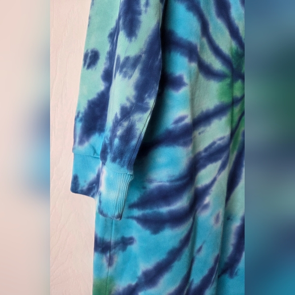 Tommy Hilfiger Blue & Green Spiral Tie-Dye Long Sleeve Dress - Picture 6 of 12